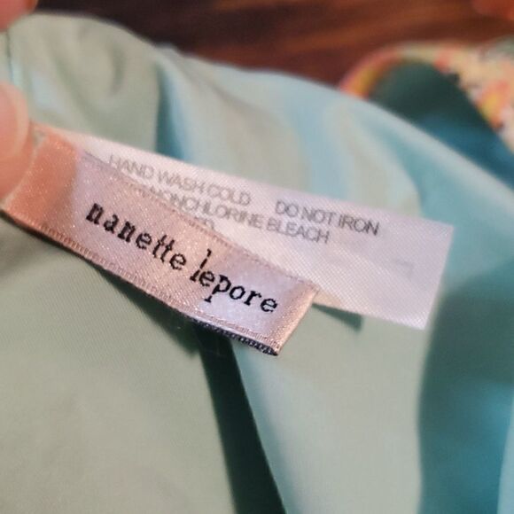 NANETTE Lepore Yellow Paisley Flounce Bikini Swim Swimsuit Large - Picture 4 of 6